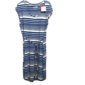 The North Face Sleeveless Dress Size L Blue White Striped  NWT